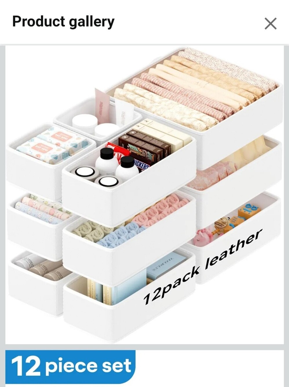 NEW Leatherspaces Premium Leather Storage Organizers 12 Pack